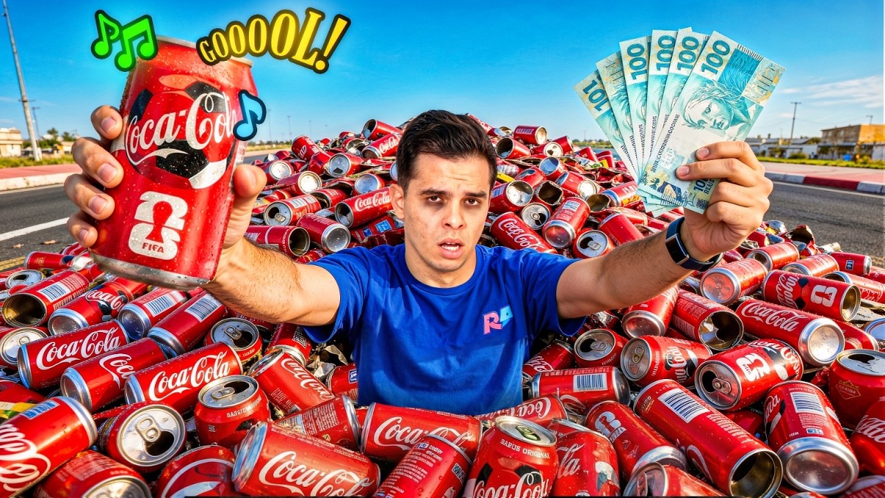 ENCONTREI A LATA DE COCA-COLA QUE GRITA GOL DE R$ 10.000,00! (COPA 2026)