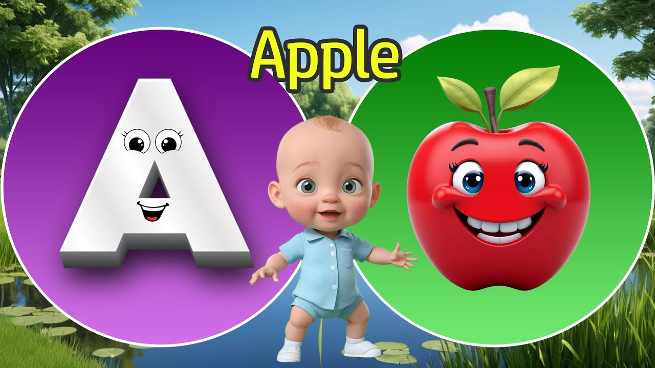 A is for Apple, ABC Phonics Song - Toddler Learning Song, Nursery ...