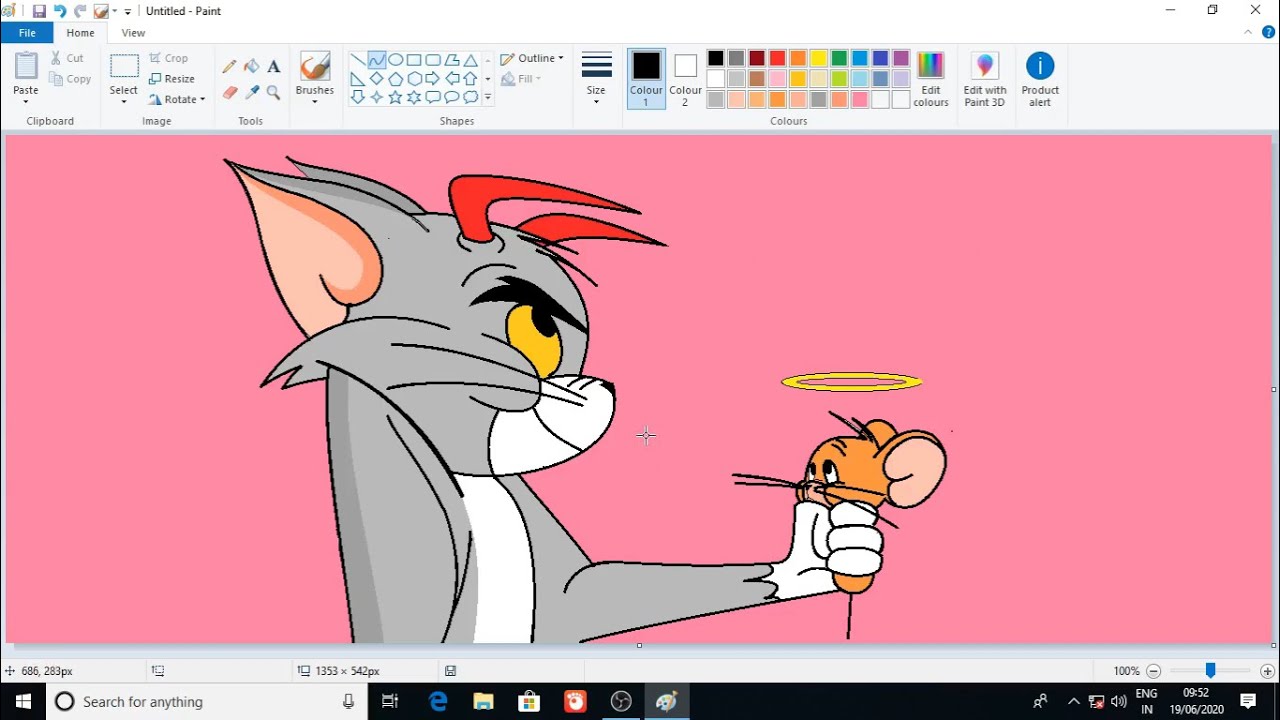 How to draw cartoon ms paint sunilarts YouTube
