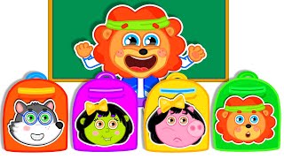 картинка: Маша и Леопольд. Обмен рюкзаками - Мультик для детей - Lion Family на русском