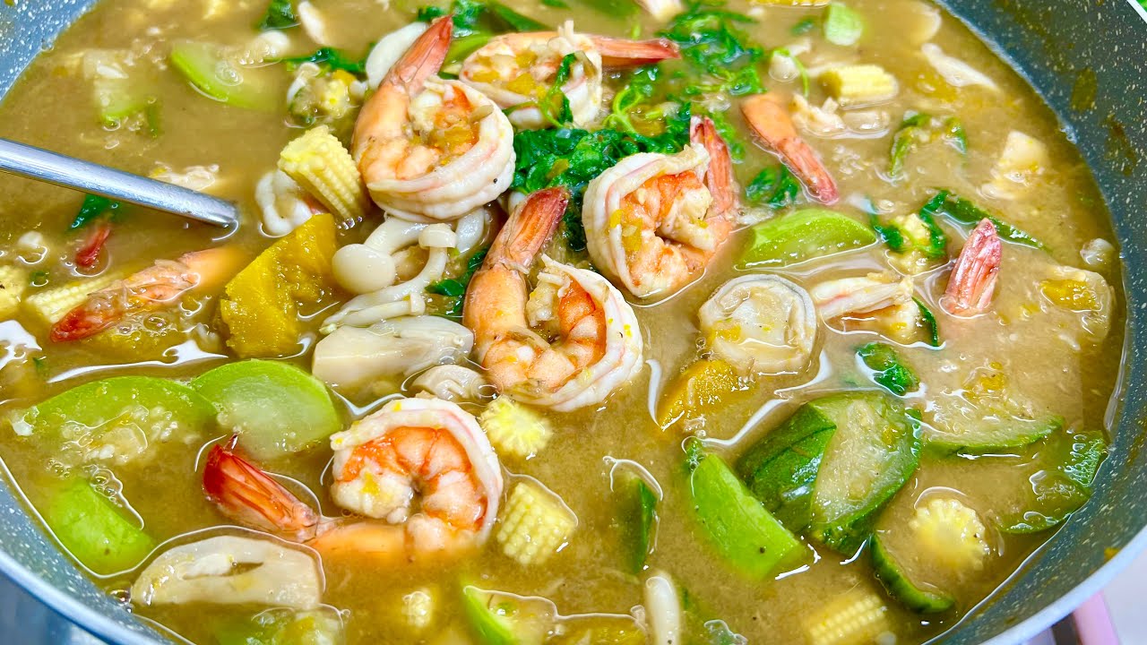 แกงเลียงกุ้งสด เมนูสู้ฝนปกป้องไข้หวัด น้ำแกงเข้มข้นกลมกล่อมอร่อยมาก