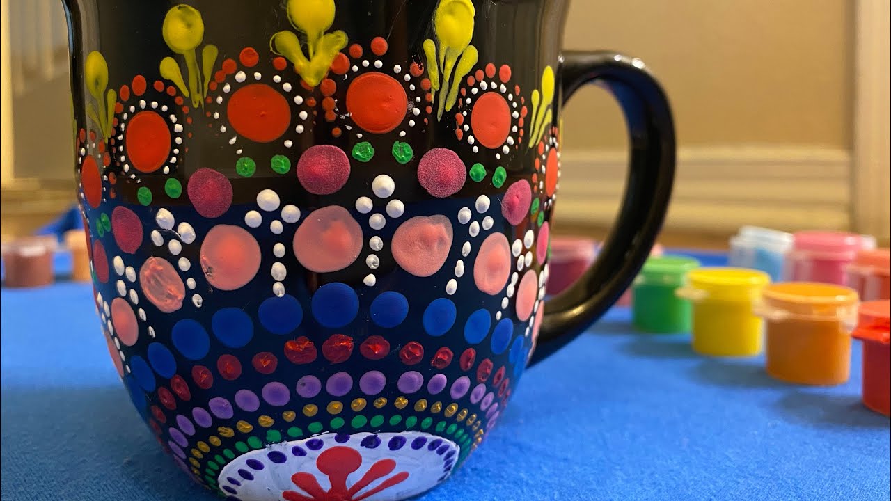Dot Mandala Painting on Coffee Cup/ Easy to draw/V 29 YouTube
