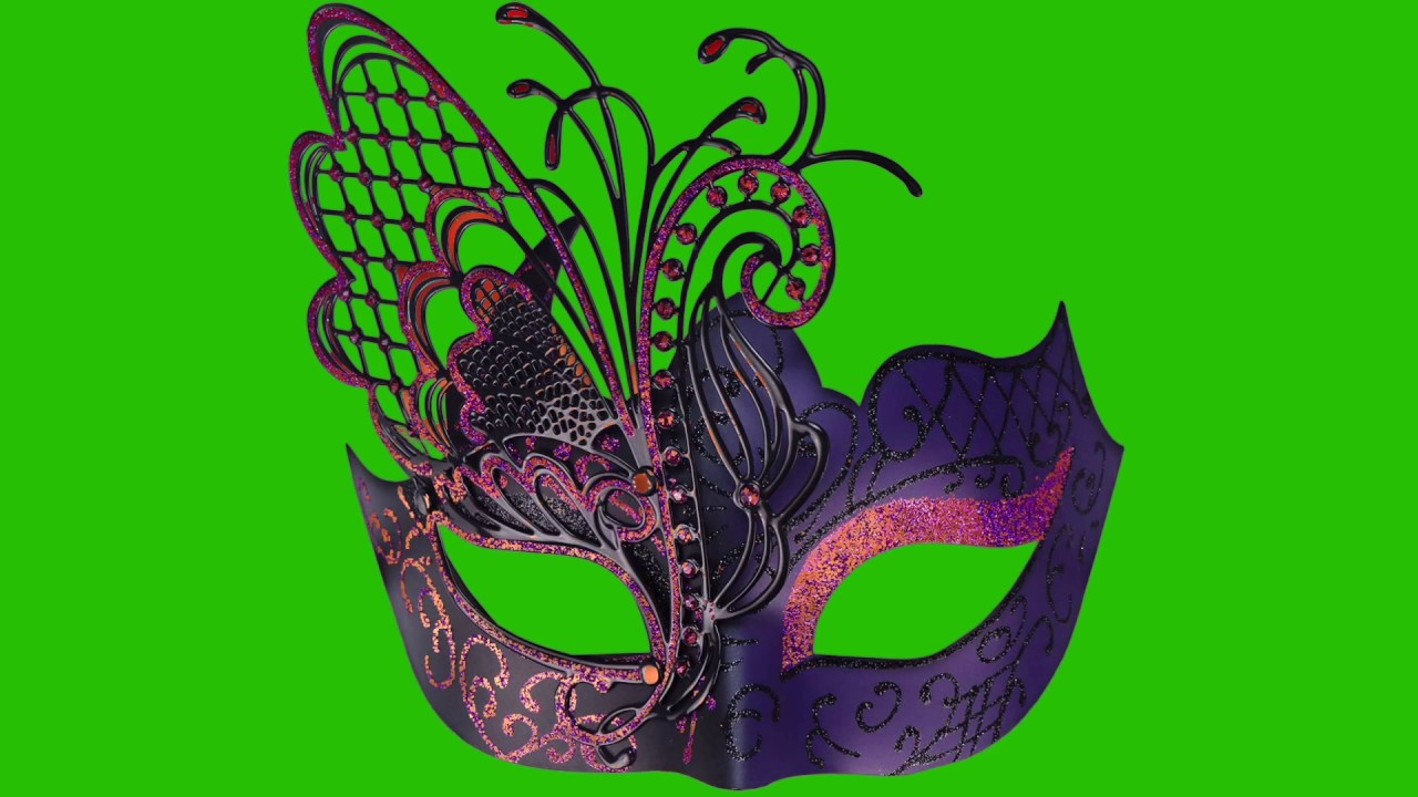 VENETIAN CARNIVAL MASK WITH EFFECT - OVERLAY - CARNIVAL - GREEN SCREEN HD  - FREE DOWNLOAD