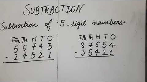 Subtraction of 5- Digit numbers and 6- Digit numbers