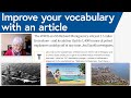 Improve your English Vocabulary by reading an article with me