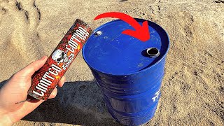 EXPERIMENT: BARREL EXPLODE WITH FIRECRACKERS | Flight competition