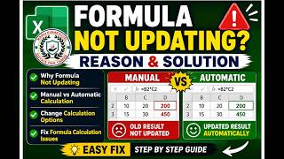Excel Formula Not Updating? Manual vsAutomatic Calculation Explained Fix Formula Calculation Issues
