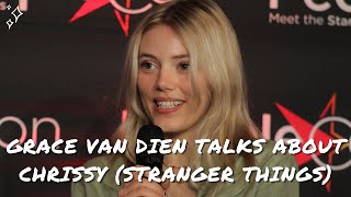 Grace Van Dien talks about Chrissy and her relationship with Eddie Munson (Joseph Quinn)