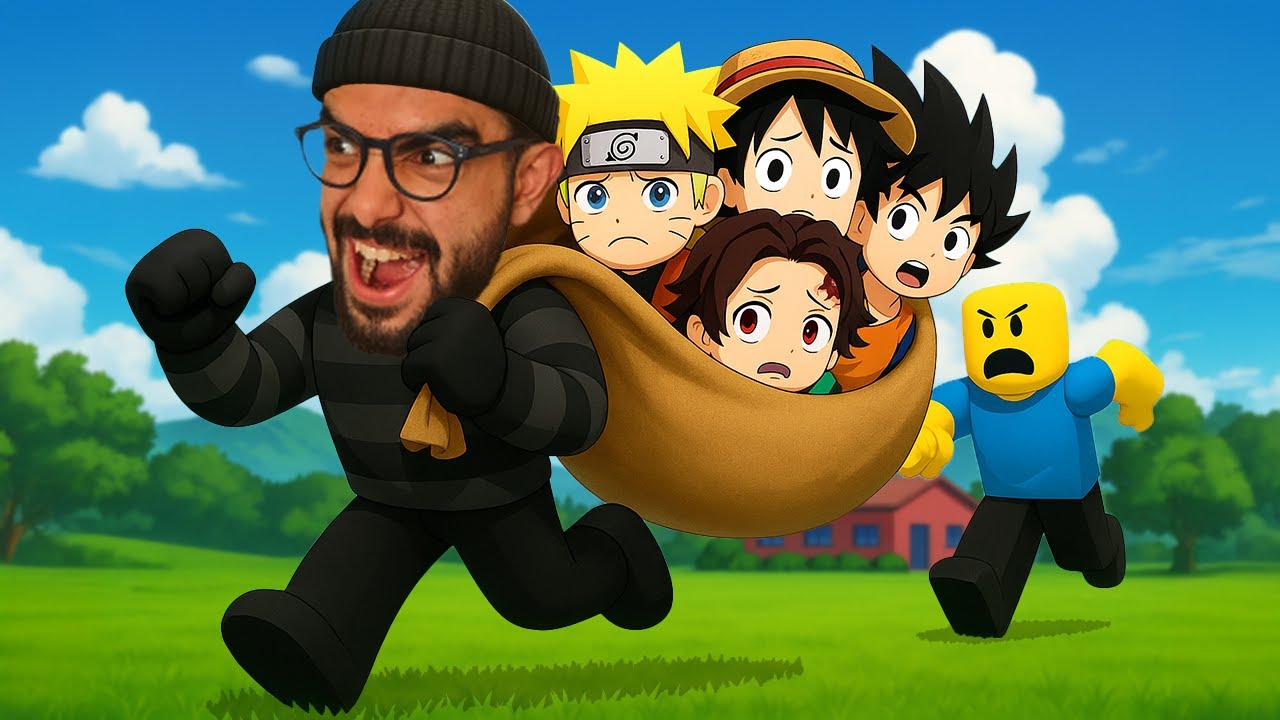 سرقت غوكو ولوفي وناروتو وتانجيرو 😈