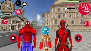 Army Captain Stickman spiderman Rope Hero New Gangster city #11 - Android Gameplay screenshot 5