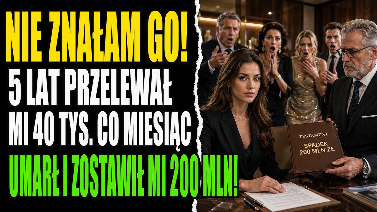 Przez pięć lat otrzymywałam od obcego człowieka po 40 000 zł co miesiąc. Nigdy nie wiedziałam, kim jest. Aż pewnego dnia jego prawnik zadzwonił, żeby powiedzieć mi, że nieznajomy zmarł i zostawił...