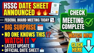 FBISE Hssc Date Sheet Official Update 2026 | Hssc Date Sheet 2026 FBISE | Fbise Hssc Date Sheet 2026