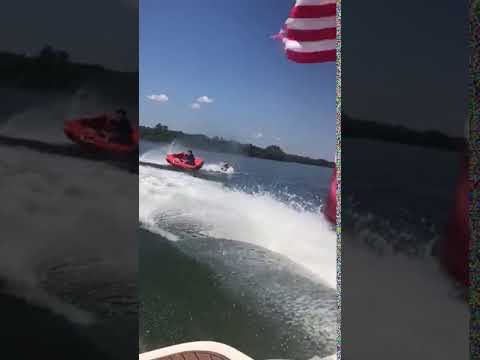 Guy in Raft Pulled by Speedboat Skips Across Water - 978681 - YouTube