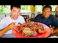 Crazy malaysian seafood catch  cook biggest prawns  jungle food in borneo
