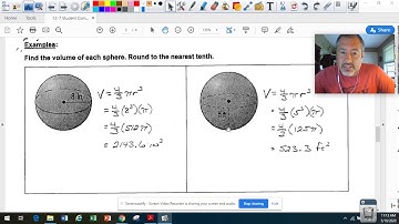 PA Ch 12-7 Volume of Pyramids/Cones/Spheres Video Lesson