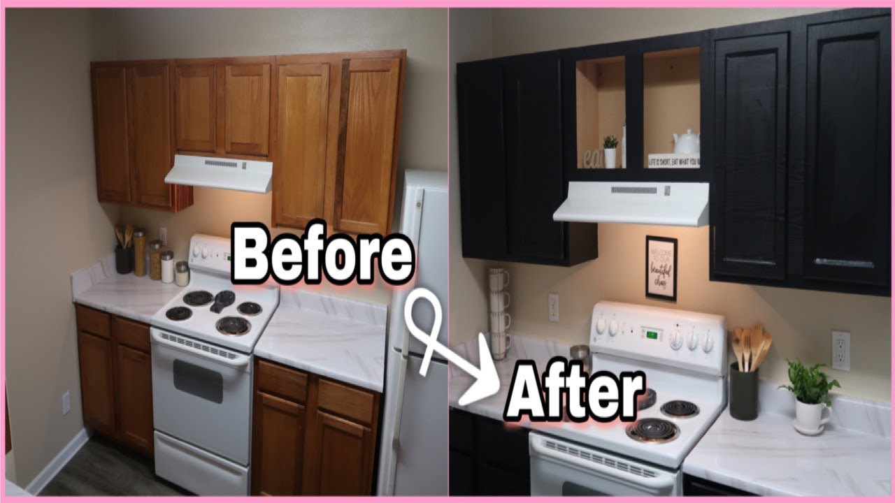 Peel & Stick Wood Cabinets  Renter Friendly Hack 