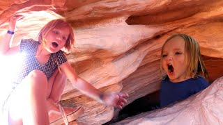 BRAVE KiDS inside a CAVE!!  Exploring with Adley & Niko! Ninja training and family vacation day 2