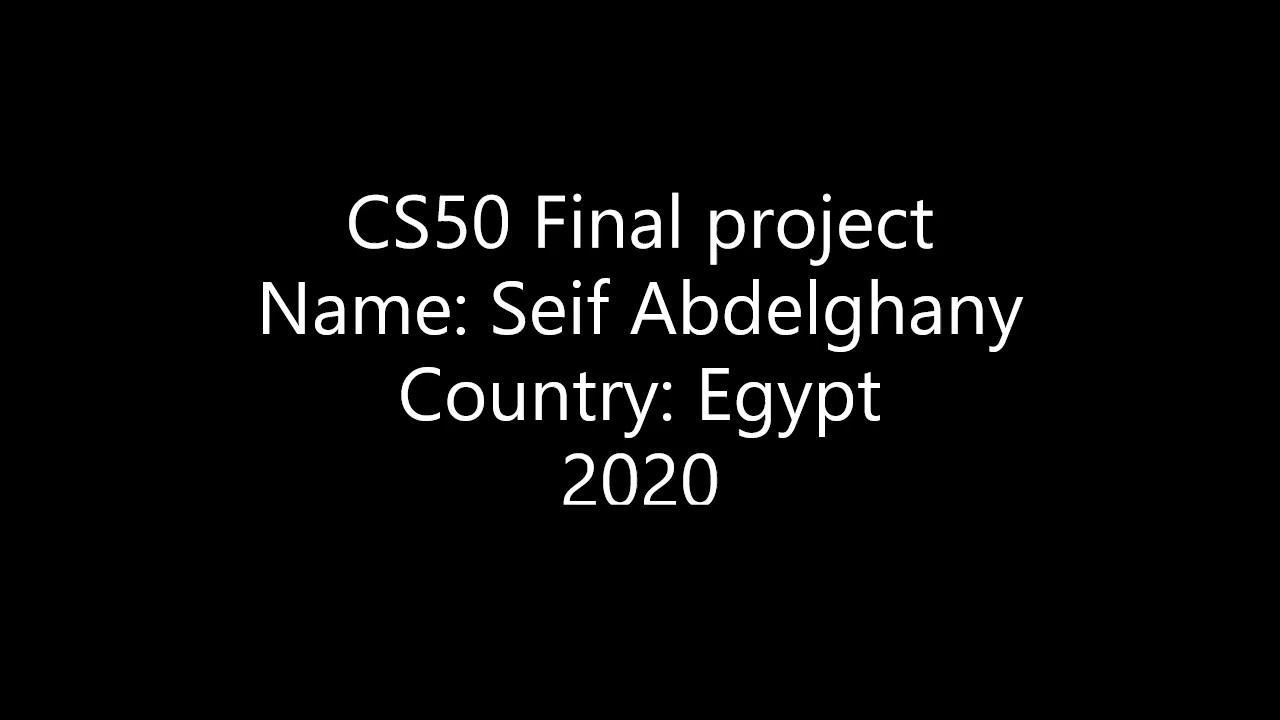 CS50 Final Project - YouTube