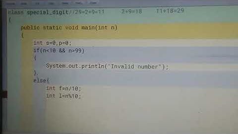 Special Two Digit Number Program