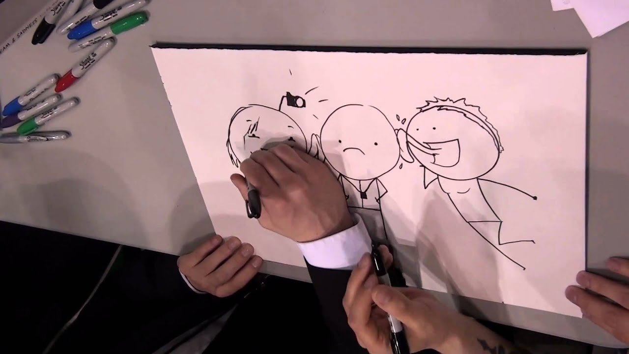 Kris Wilson and Shawn Coss Drawing Me (and friends) @ c2e2