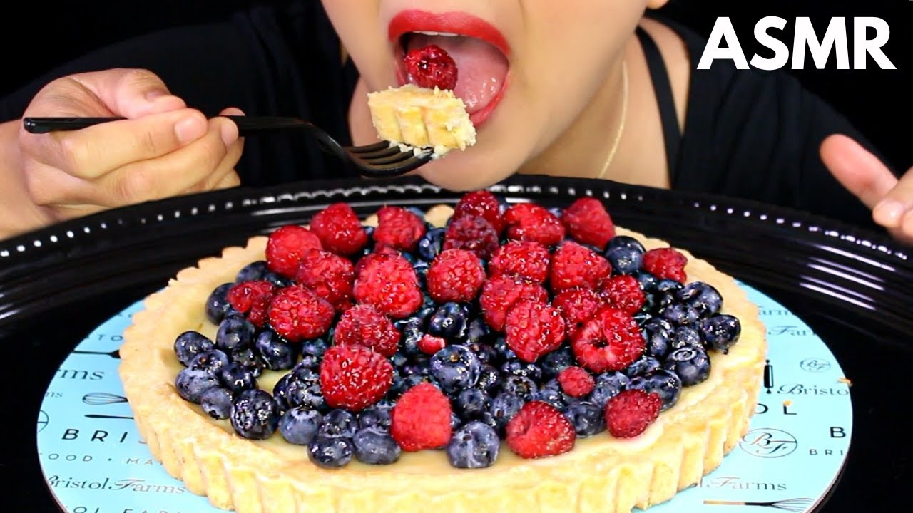 ASMR BERRY FRUIT TART Soft Eating Sound MUKBANG