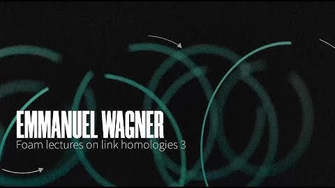 Emmanuel Wagner - Foam lectures on link homologies 3