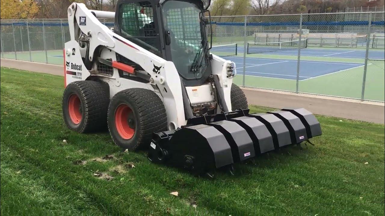 CMP Attachments Skid Steer Lawn Aerator YouTube