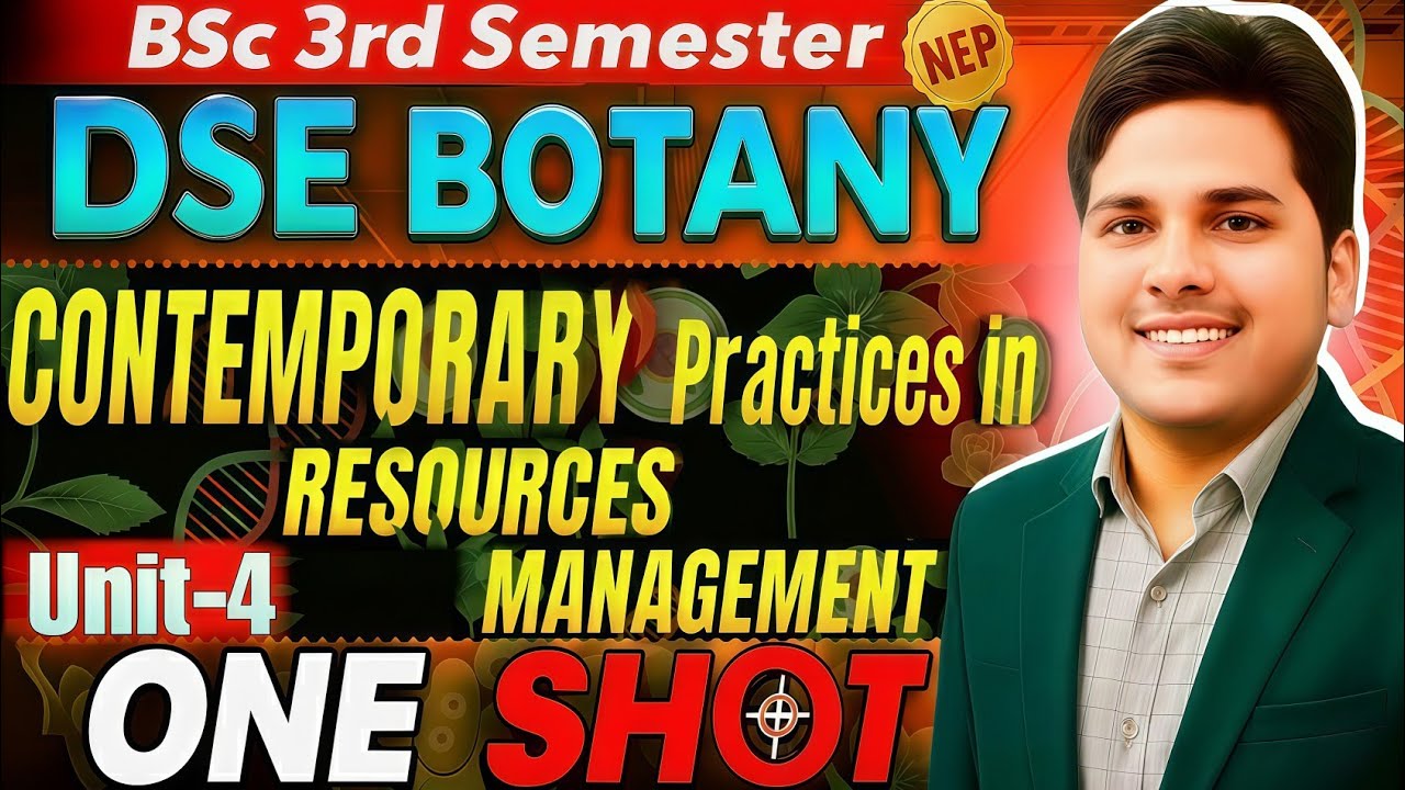 BSc Third Semester Botany DSE Unit 4 complete lसंसाधन प्रबंधन में समकालीन प्रथाएं वनस्पति विज्ञान Mk