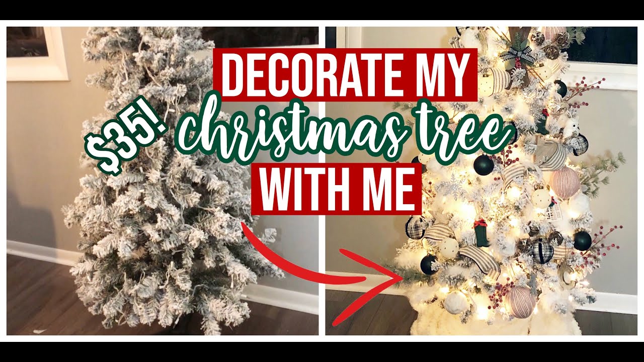 How I Decorate My $35 Christmas Tree! | Ribbons, Ornaments, Dusters 2018