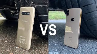 Samsung Galaxy S10 Vs Iphone Xs Max Vs Car Drop Test