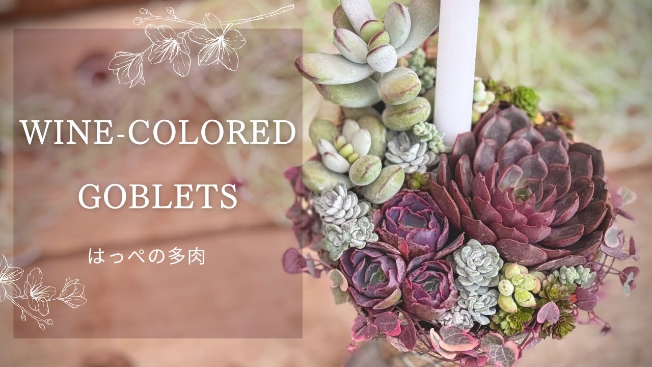 【多肉寄せ植え】『wine-colored goblets』ワインカラーのゴブレット　多肉植物　多肉寄せ植え　succulent arrangements pots