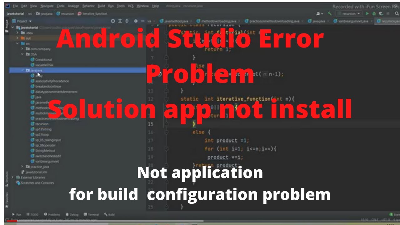 Error Solution In Android Studio  Not Applicable For Build Configuration Problem  App Not Install