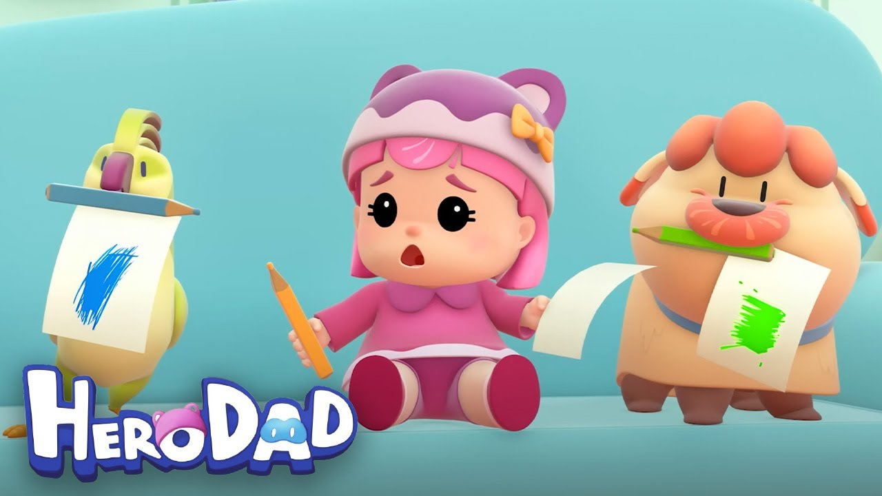 Pet Drawing Game | Hero Dad | Cartoon for Toddlers and Children | 1 ...