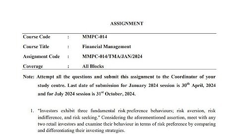 IGNOU MMPC-014 Solved Assignment Jan 2024 | July 2024 [FREE] || IGNOU MBA || Financial Management