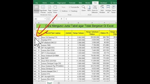 Cara Mengunci Judul Tabel agar tidak bergeser saat di scrool di excel  #excel  #shortsexcel