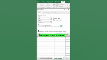 How to create a drop-down menu in excel