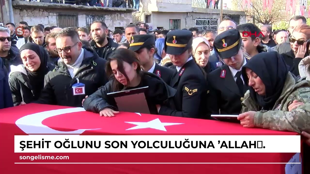 Şehit oğlunu son yolculuğuna 'Allah'ım cennetine al' diyerek uğurladı