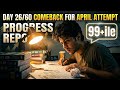 Day 26/60 Comeback for April Attempt 99 ile in jee mains 2026 [ Dropper]