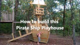http://www.pirateshipplayhouseplans.com Step by step, illustrated instructions on how to build this wooden playhouse ship. Build it 