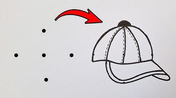 How to draw a cap with 5 dots easy | cap drawing for beginners