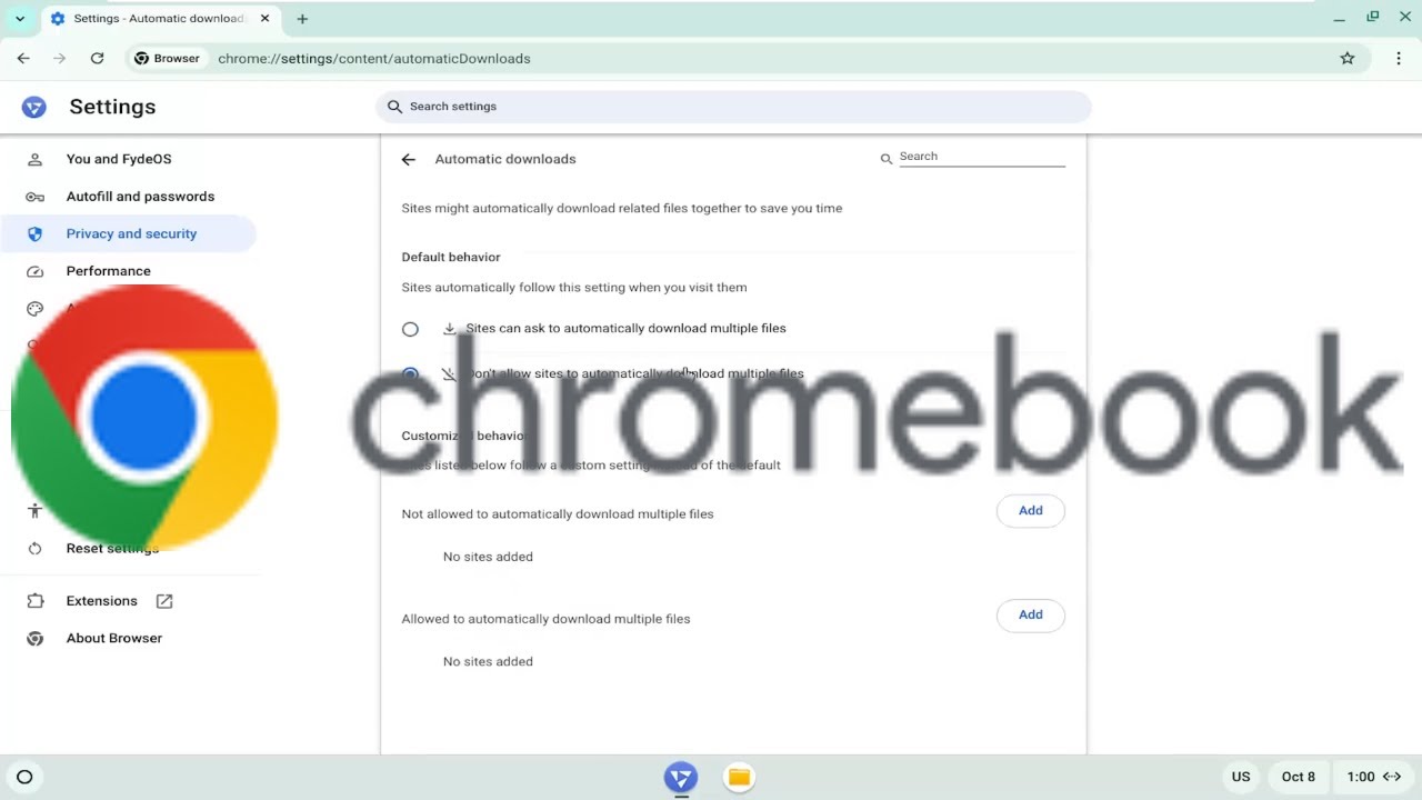 How To Disable Automatic Downloads on Chromebook [Guide] - YouTube