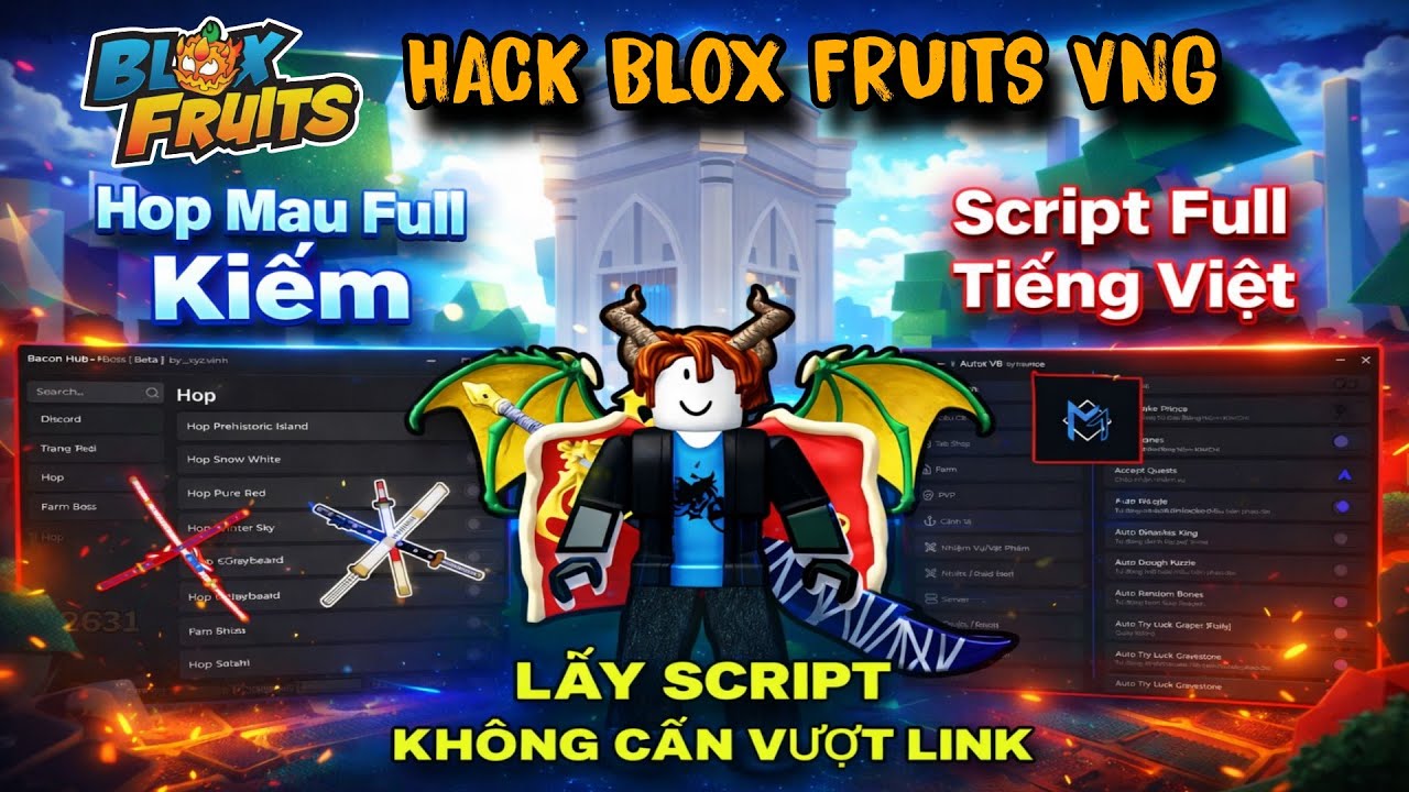 Cách Hack Blox Fruits Không Cần Vượt Link Script Hop Mua Tam Kiếm Và Script Tiếng Việt No Key !!