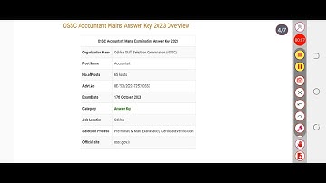 OSSC Accountant Mains Answer Key 2023 PDF | Exam Key, Objections