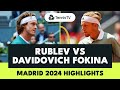 Andrey rublev vs alejandro davdovich fokina highlights  madrid 2024
