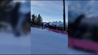 Springy Snowboard Launches Rider (Bizarre Fail)