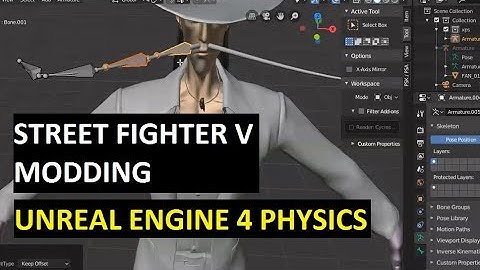 Street Fighter V Modding -- Unreal Engine 4 Physics and Bone Armature in Blender 3D