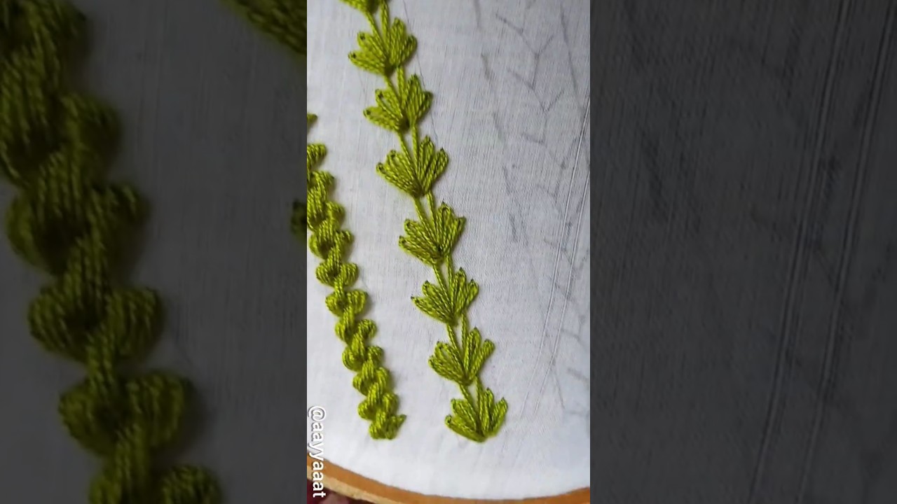 Simple Leaf Border Hand Embroidery