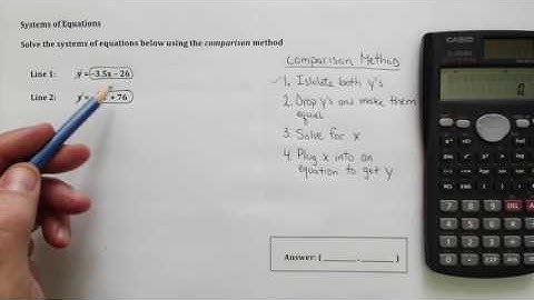 Solving a System of Equations - Comparison Method Example