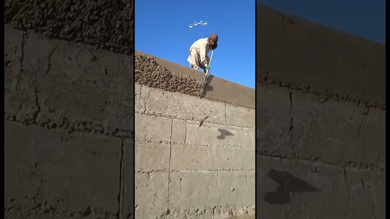 How and how cleanly the mud walls are being built in Balochistan pakistan 