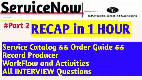 serviceNow service catalog and workflow in 1 hour